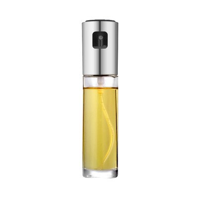 Glass oil sprayer bottle with stainless steel pump for kitchen cooking and baking
