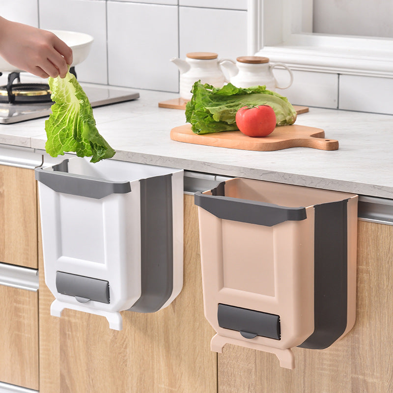 Wall-Mounted Foldable Trash Can – 8L Space-Saving Waste Bin for Kitchen, Bathroom & Living Room