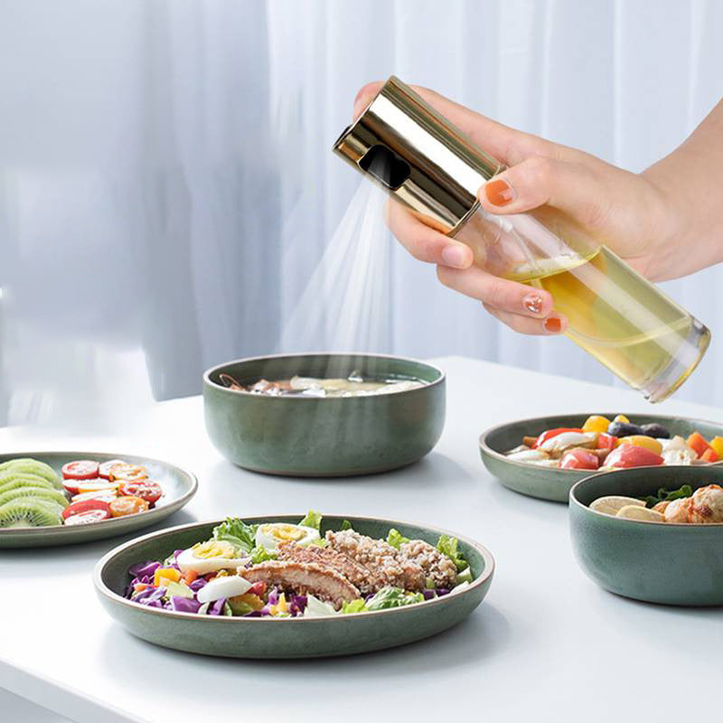 Leakproof Push-Type Oil & Vinegar Spray Bottle – Healthy Cooking & BBQ Mister