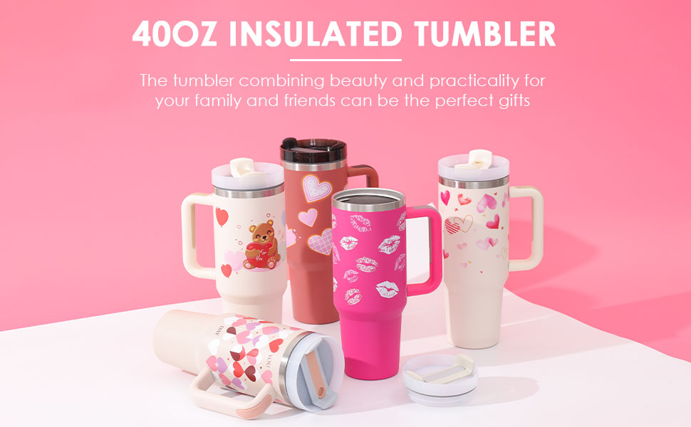 40oz Insulated Travel Tumbler – Double-Wall Stainless Steel Cup with Lid & Straw
