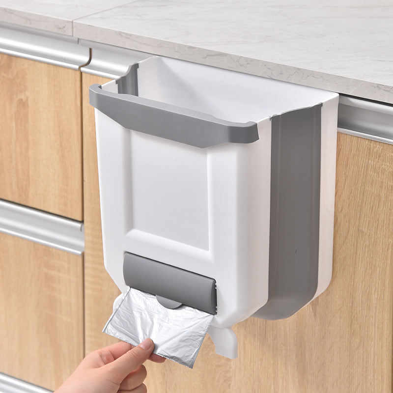 Wall-Mounted Foldable Trash Can – 8L Space-Saving Waste Bin for Kitchen, Bathroom & Living Room