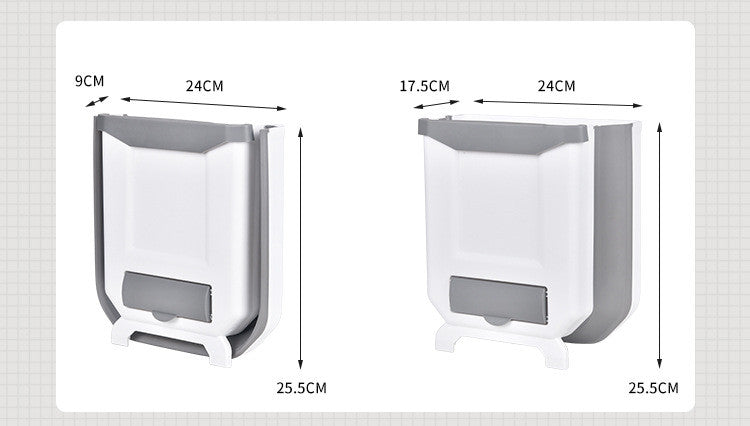Wall-Mounted Foldable Trash Can – 8L Space-Saving Waste Bin for Kitchen, Bathroom & Living Room