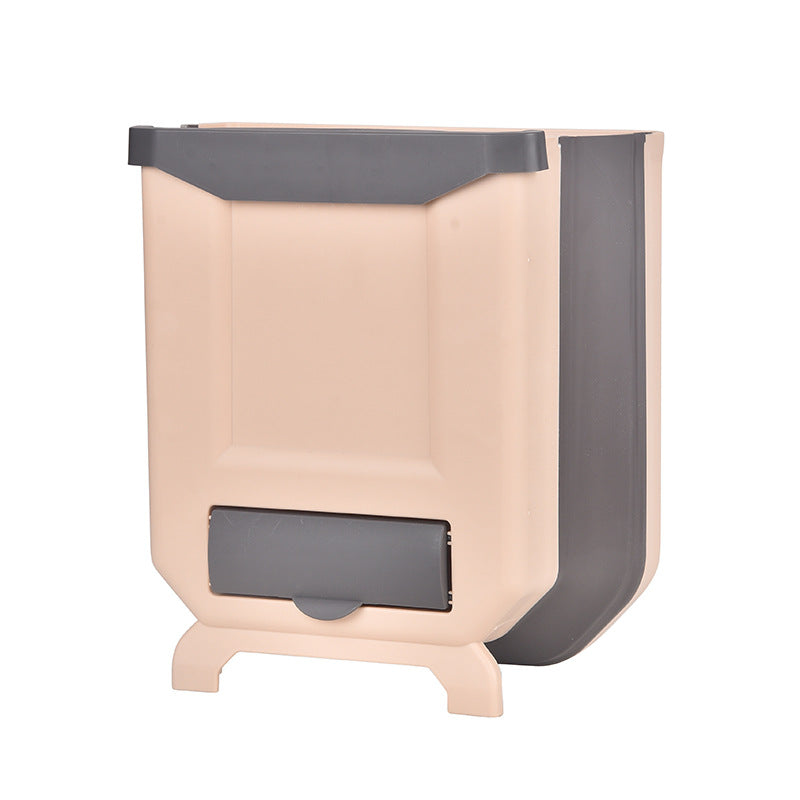 Wall-Mounted Foldable Trash Can – 8L Space-Saving Waste Bin for Kitchen, Bathroom & Living Room